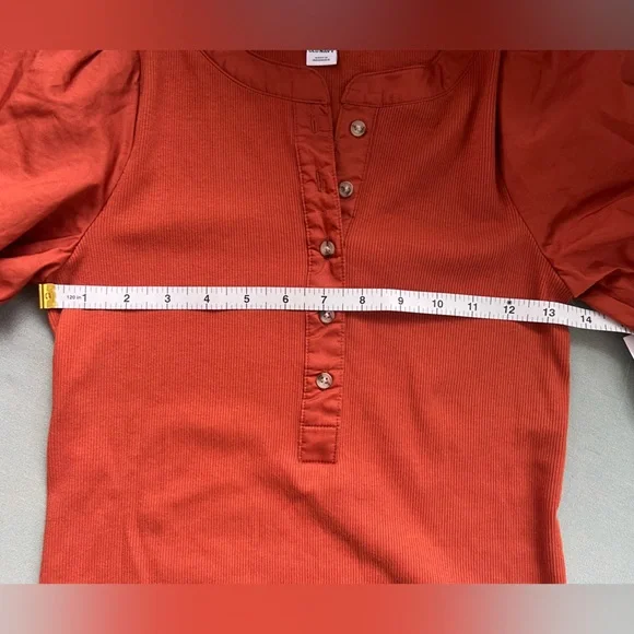 Old Navy Rust Button-Front Puff Sleeve Fall Blouse XSmall - Picture 8 of 8